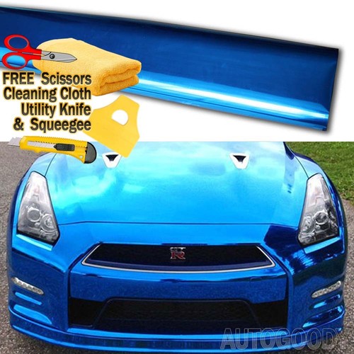 Blue chrome mirror - 36",