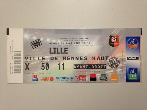 Ticket match rennes lille - rennes,