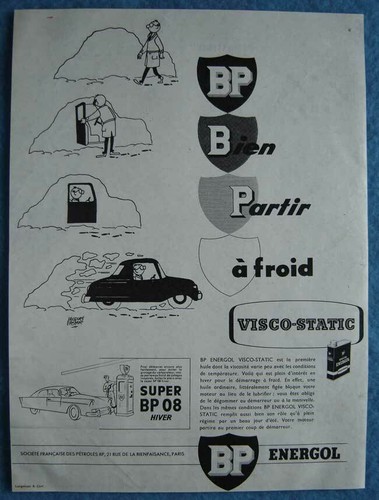 Publicité papier huile bp - papier,
