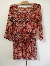 Tunique marron et orange polyester non doublé T40 (2409033)