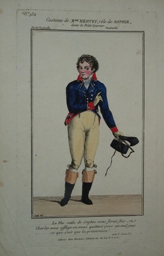 Gravure couleur costume - couleur,