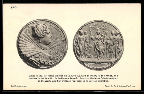 Carte postale médaille - , en