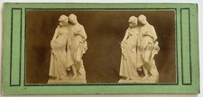 L'oiseau mort Statue c1860 Photo Stereo Vintage Albumine P75L2n