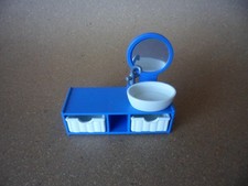 Meuble  Evier  / Miroir Bleu   Avec Panier Maison Moderne  Playmobil