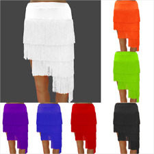 Jupe De Danse Latine À Franges Asymétrique Pour Femmes Tango Salle De Bal Salsa