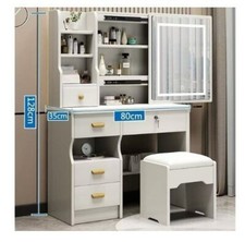 Coiffeuse Miroir LED Tabouret Station De Maquillage Chambre Enfant 21043 REB