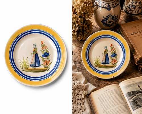 Assiette faïence quimper - faïence,