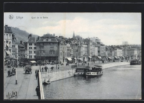 Cpa liège quai - cpa, batte