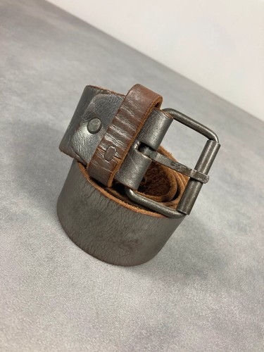 Ceinture cuir argenté - , vintage