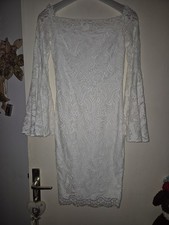 robe femme habillée blanche Dentelle à manches Volanté taille M 