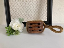 1 ⚜️ Décoration Marine Poulie Double en Bois