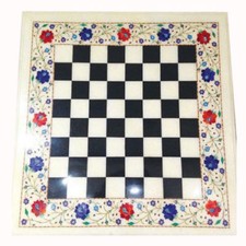 18 " Marbre Blanc Échecs Jeu