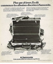 PUBLICITE ADVERTISING 064  1975  SAMSONITE   valises bagages