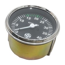 Universel Tracteur Compteur Jauge 0-4000 RPM, 24V, Noir Cadran, Chrome Lunette