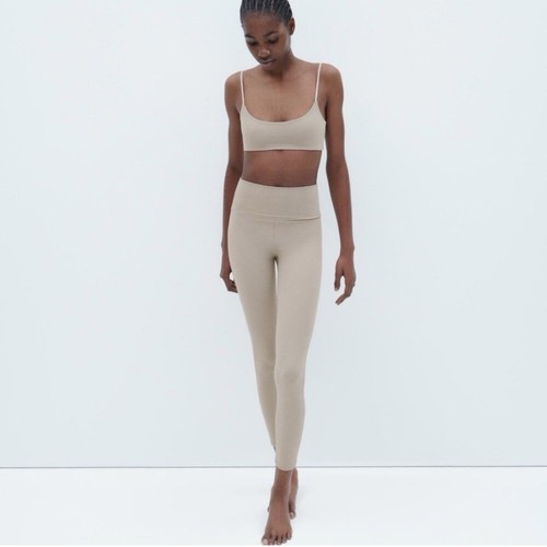 Zara beige high waist - waist, leggings