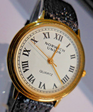 RAVISSANTE MONTRE NORWICH UNION PLATE VINTAGE ,Brt CUIR CROCO, TBEG & FONCTIONS