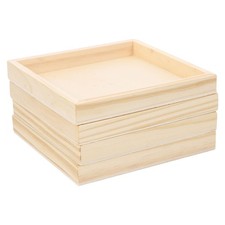 4pcs Plateaux en bois domestiques Blocs de puzzle plateaux de support carrés