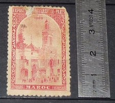 CINDERELLA 1900 VIGNETTE TIMBRE EXPOSITION PARIS EXPO UNIVERSELLE FRANCE MAROC