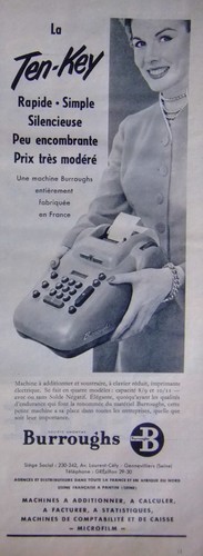 Publicité 1956 burroughs - publicitÉ,