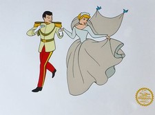WALT DISNEY CENDRILLON PRINCE MARIAGE Édition Limitée Sericel Animation Cel Art