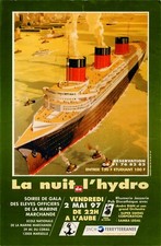 FRENCH LINE S/S NORMANDIE - AFFICHE POUR LA SOIREE DE GALA DES ELEVES OFFICIERS