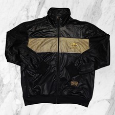 ADIDAS CHILE 62 Veste Zippée Homme Vintage Or Noir Survêtement Rare Modèle Tg XL