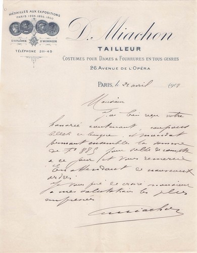 Paris tailleur miachon 1908 - miachon,
