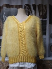 Splendide  pull angora Jaune