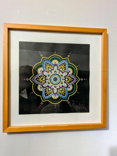 Cadre mandala perles - , de