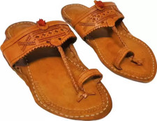 Hommes Jésus Sandale Kolhapuri Buffalo Cuir Plat Jutti KM38 Chappal US Size 7-11