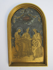 XIX Cadre Bas Relief Bronze - Mariage de la Vierge d'ap Raphaël - ART RELIGIEUX