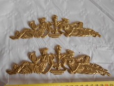 Meuble français vintage Ormalu garnitures embellissements accessoires ancien stock x 2