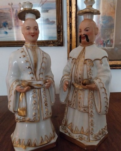 Paire flacons porcelaine - flacons,