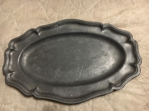 Plat oval etain ancien - en, avec