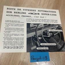Peugeot boite automatique 404 Super-Luxe prospectus catalogue automobile