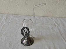Verre, Pipe à cognac N " Napoléon " avec pied en étain