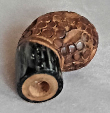 POMMEAU DE CANNE, PARAPLUIE OU OMBRELLE EN BOIS SCULPTE ET AUTRE MATIERE A DEFIN