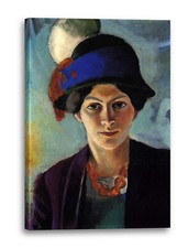 Toile/Cadres August Macke - Femme portrait d'artiste avec chapeau