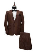 Homme Costume Marron Designer Mariage Décontracté Dîner Costume (Veste+Pantalon)