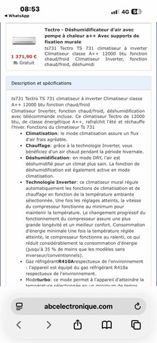 Climatiseur réversible neuf - climatiseur,