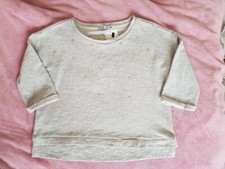 Pull sweat femme gris pailleté + motif étoiles. Taille L / 40. Gémo.  Neuf