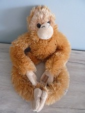 O6. DOUDOU PELUCHE RAVENSDEN SINGE MONKEEZ BEIGE MARRON 40cm SCRATCH PATTES TTBE