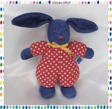Doudou Lapin Eponge Bleu Tissu