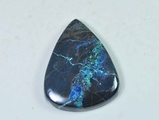 Cabochon de poire shattuckite naturelle 28 x 37 x 5 mm pierre précieuse en vr...