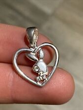 Ancien Pendentif En Argent Massif 925 Playboy Lapin ? Zirconium
