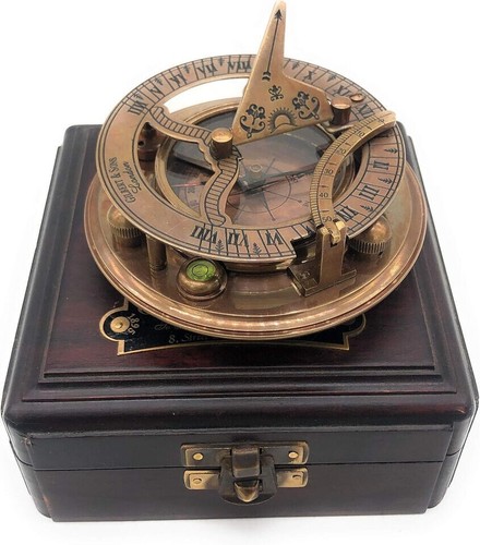Antique brass copper sundial - brass&copper,