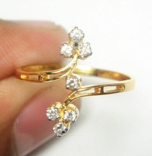 0.36ct Naturel Diamant Rond 14K Solide Jaune Or Anniversaire Mariage Bague