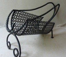 porte bouteille en métal perforé, vintage, design des années 60