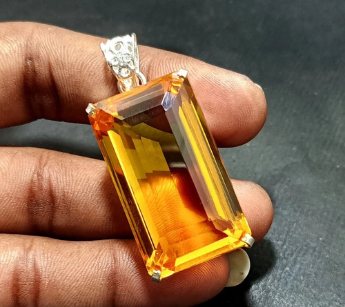 Pendentif gemme citrine - gemme,