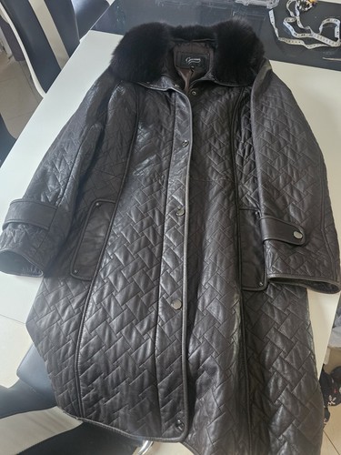 Manteau cuir - manteau, en